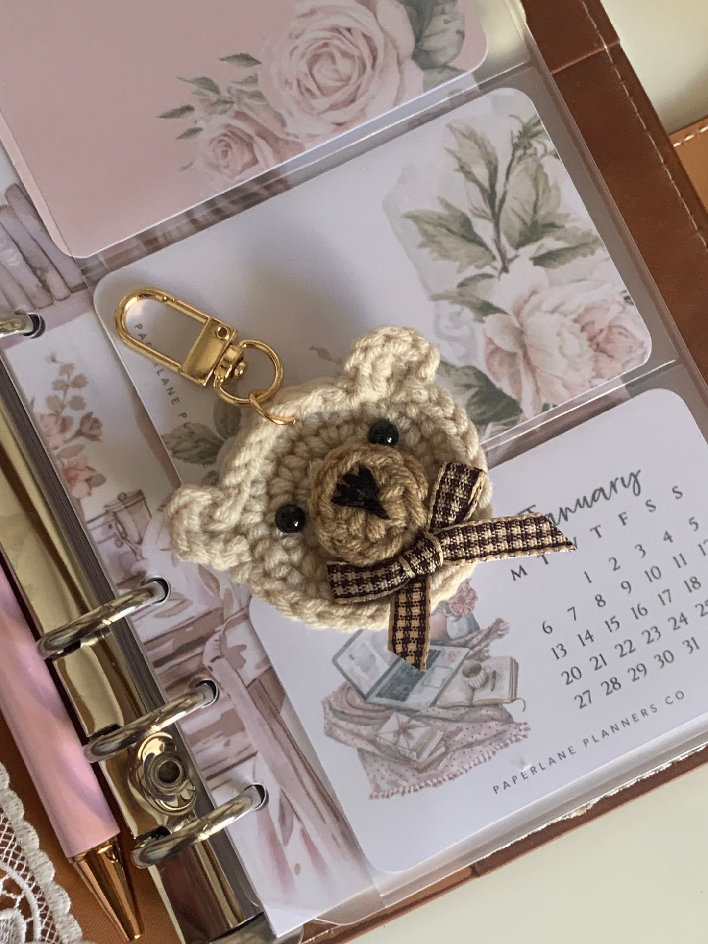 Cream Teddy Planner Charm