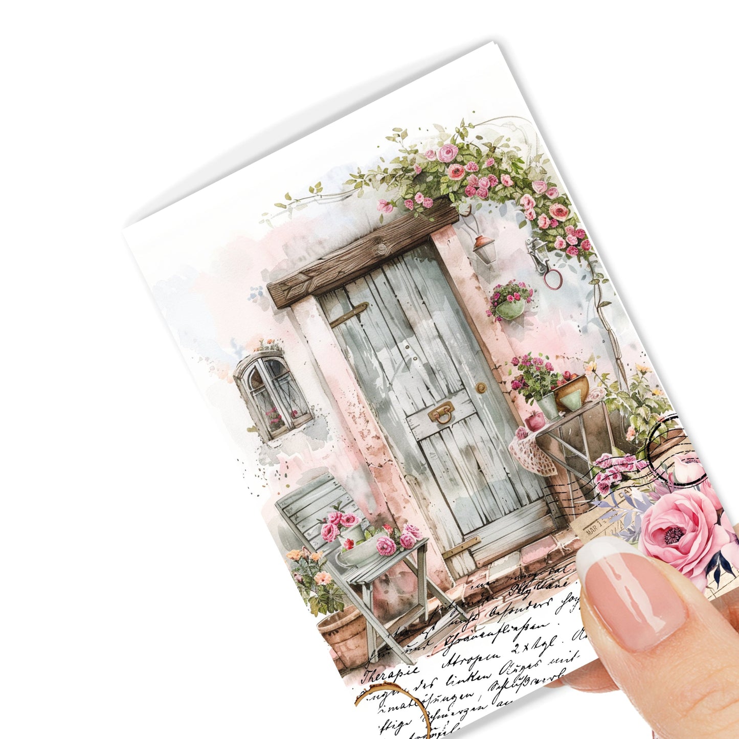 Decorative planner dashboard with a vintage door and floral elements, each on laminated. Paperlane Planners co