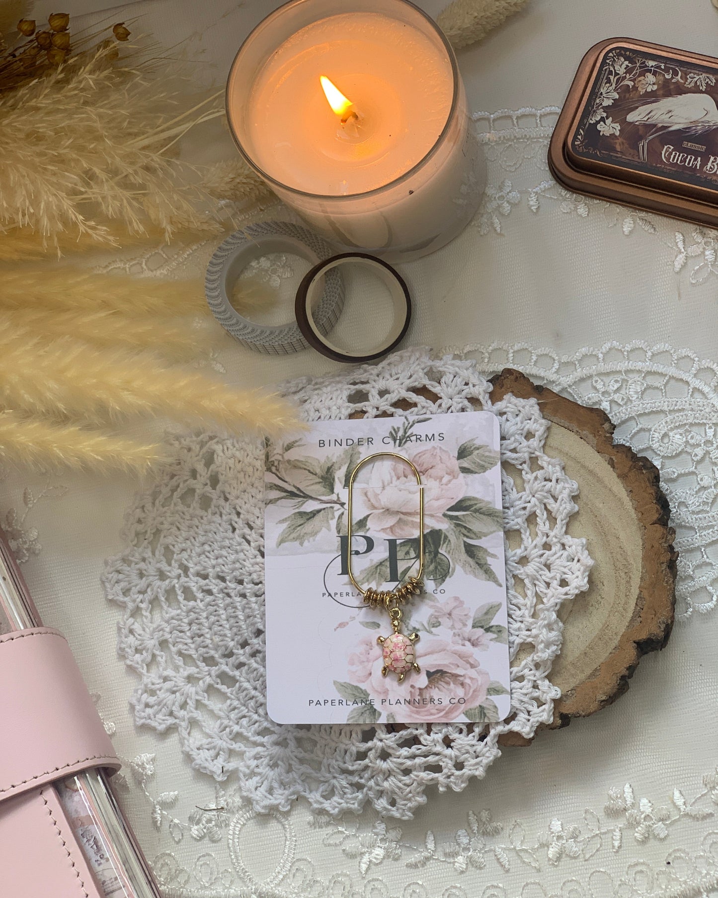 PINK TURTLE LARGE PAPER CLIP