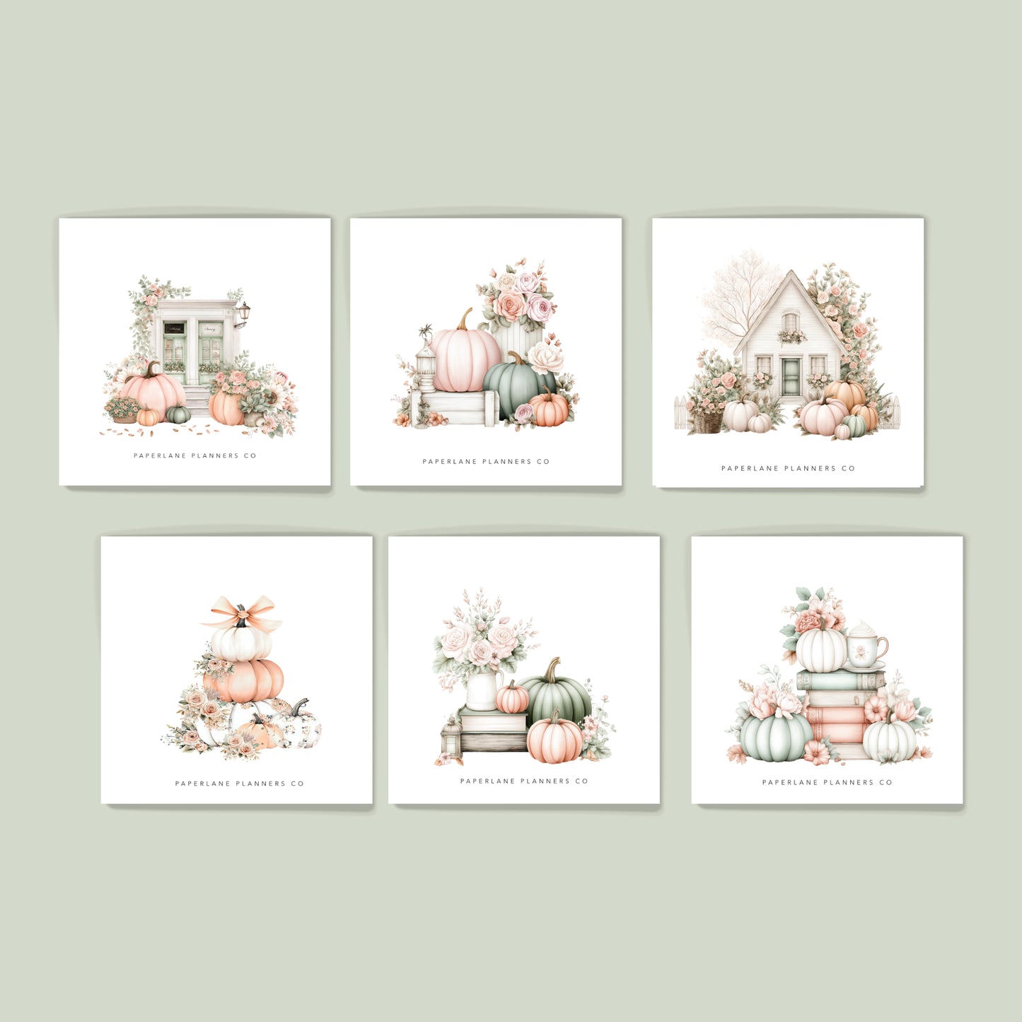 Set of six autumn-themed stickers - Paperlane Planners `Co