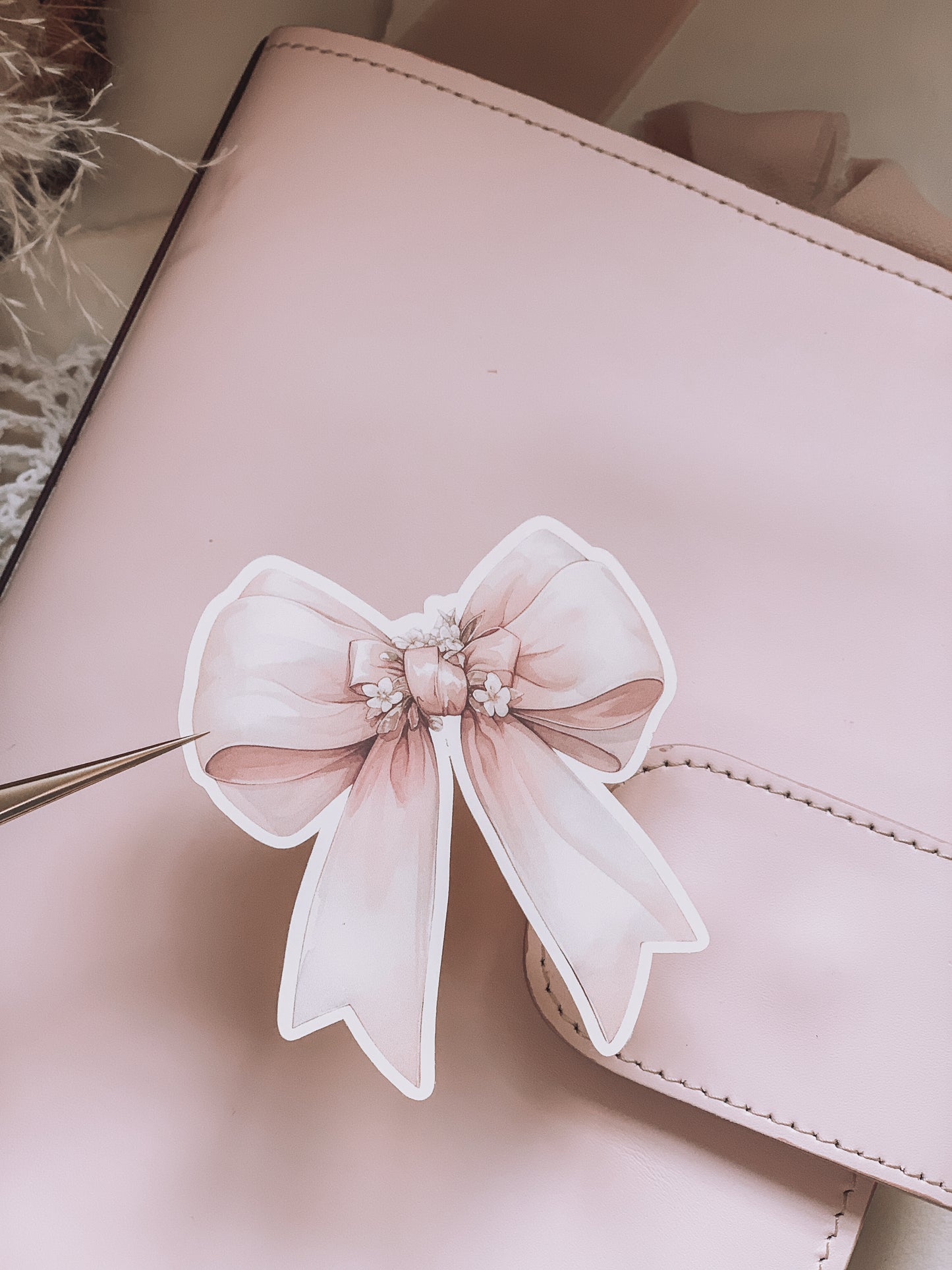 Pink Bow Die Cut Sticker - Paperlane Planners Co