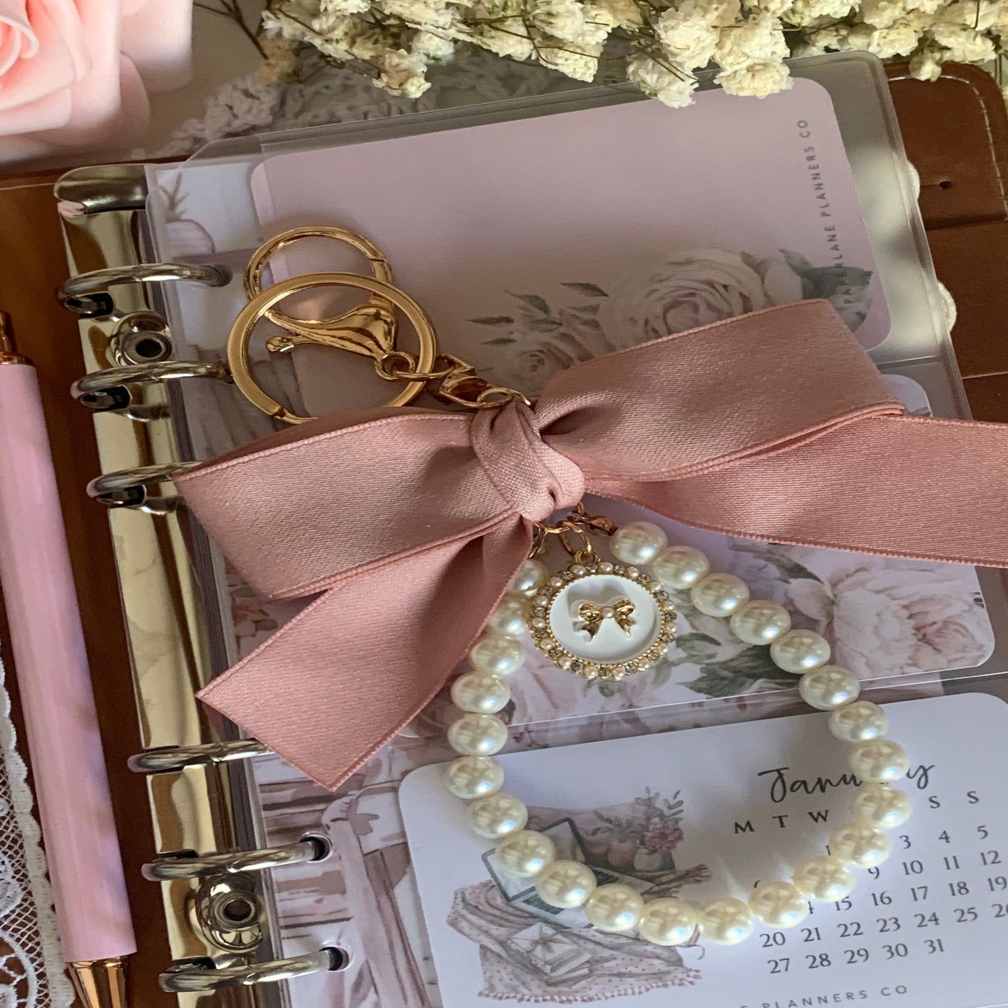 Pink Ribbon Planner Charm