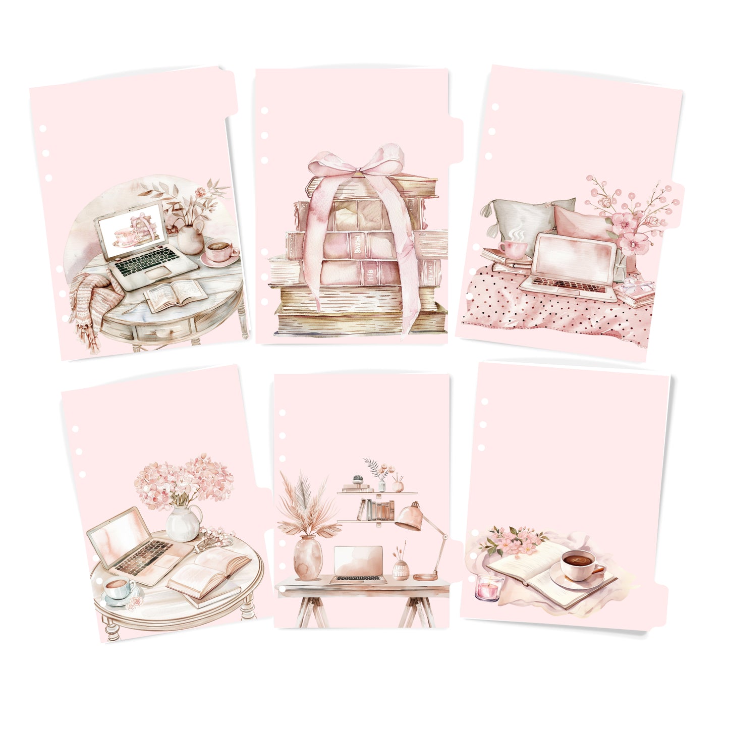 Sumer Planner Dividers - Set pf 6 -Paperlane Planners Co - Planner Dashboards & Accessories