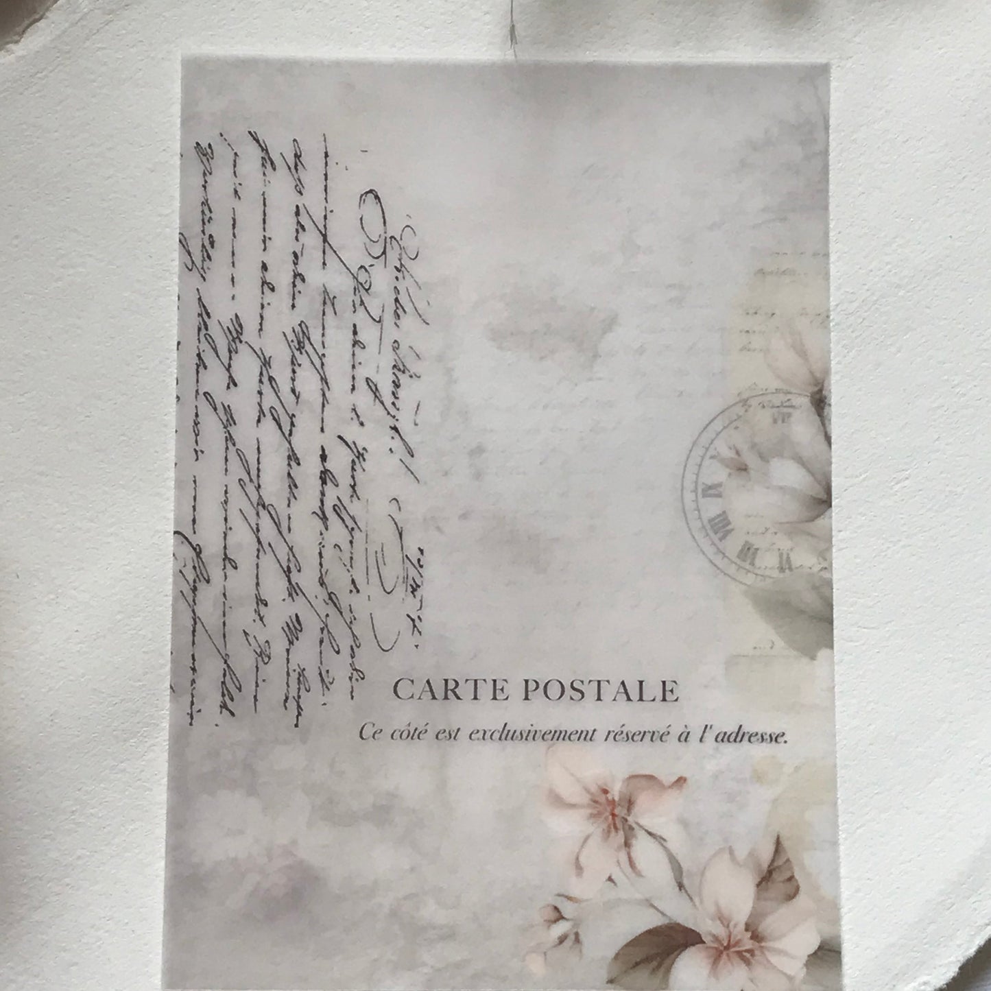 Vintage-style vellum with floral design