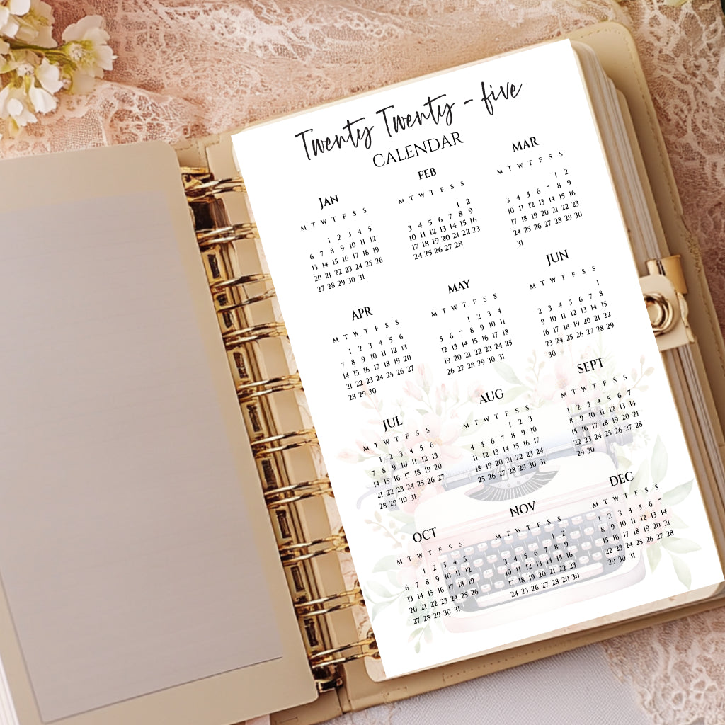 Calendar Dashboard 2025 - Paperlane Planners Co