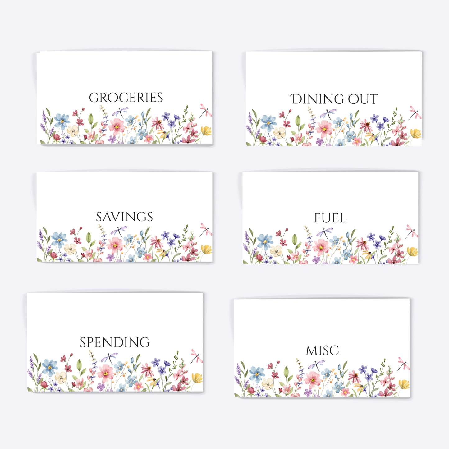 WILD FLOWERS CASH SAVING INSERTS