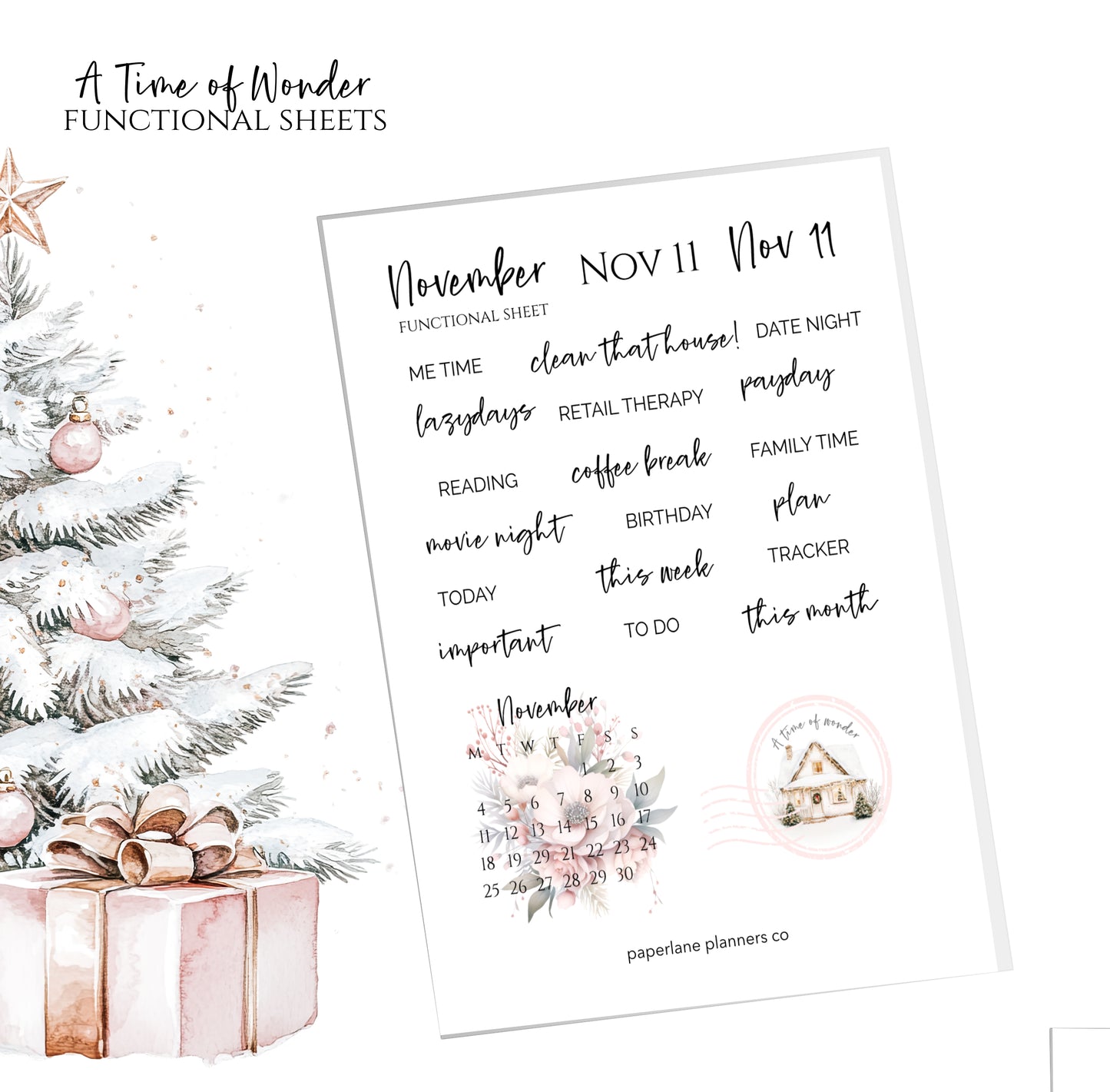 November Functional Planner Stickers