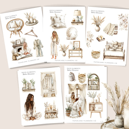 Boho Dreamer Sticker Elements -Paperlane Planners Co - Planner Dashboards & Accessories 