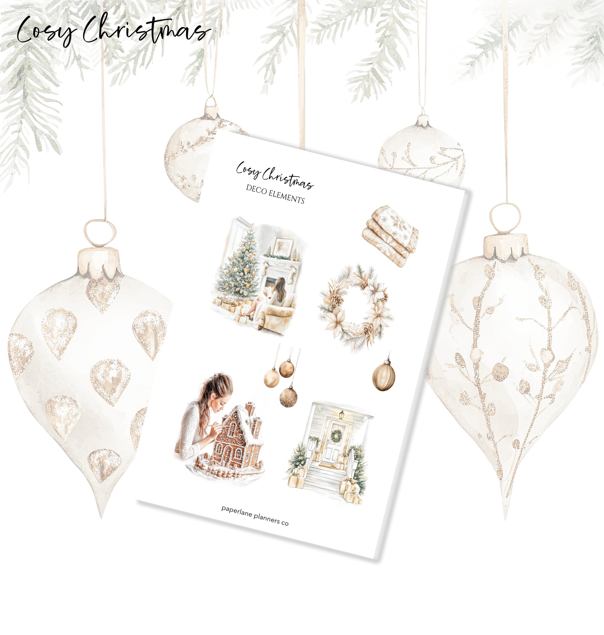 Cosy Christmas Midi Deco Elements - Paperlane Planners Co