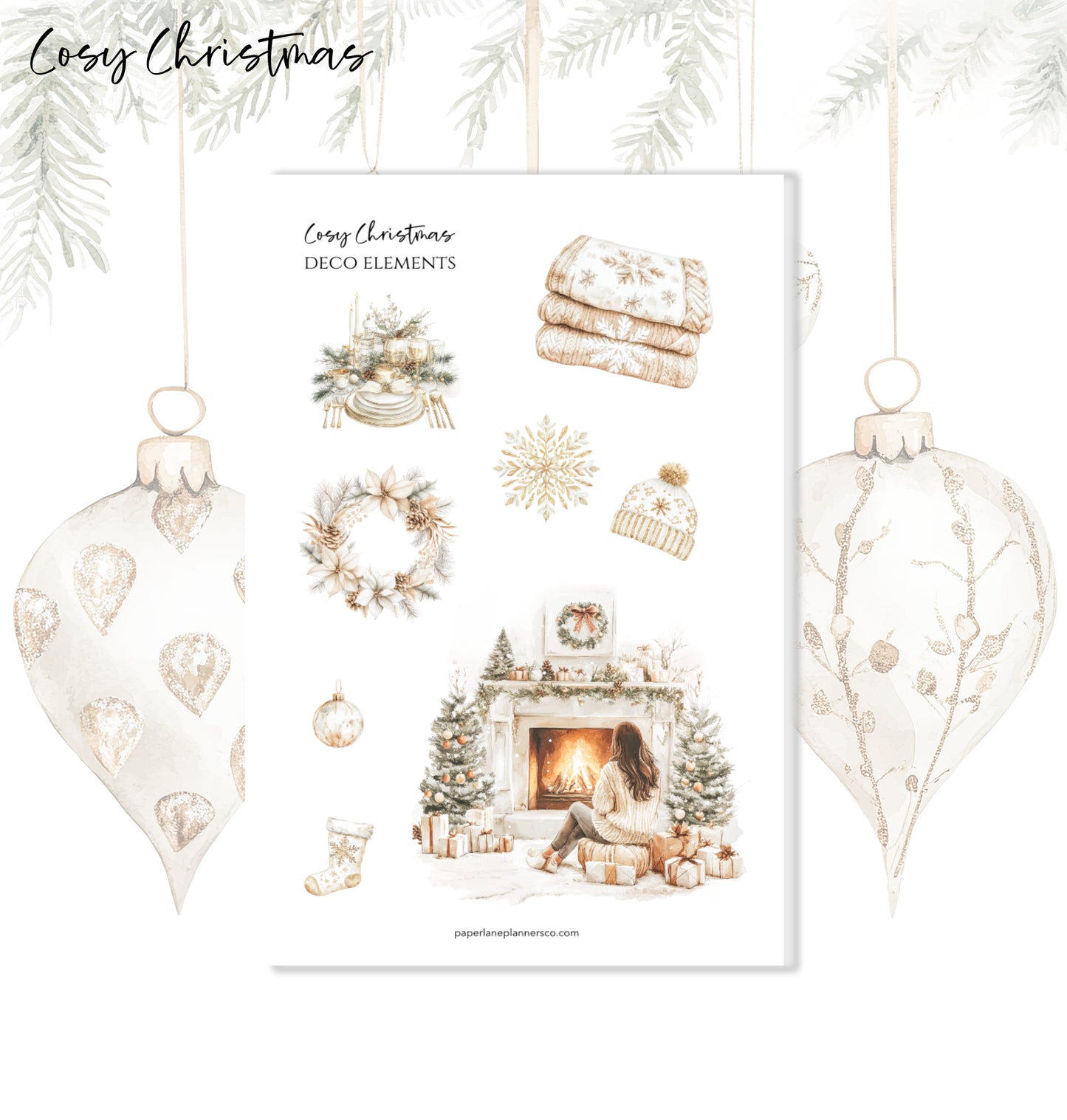 Cosy Christmas Midi Deco Elements - Paperlane Planners Co