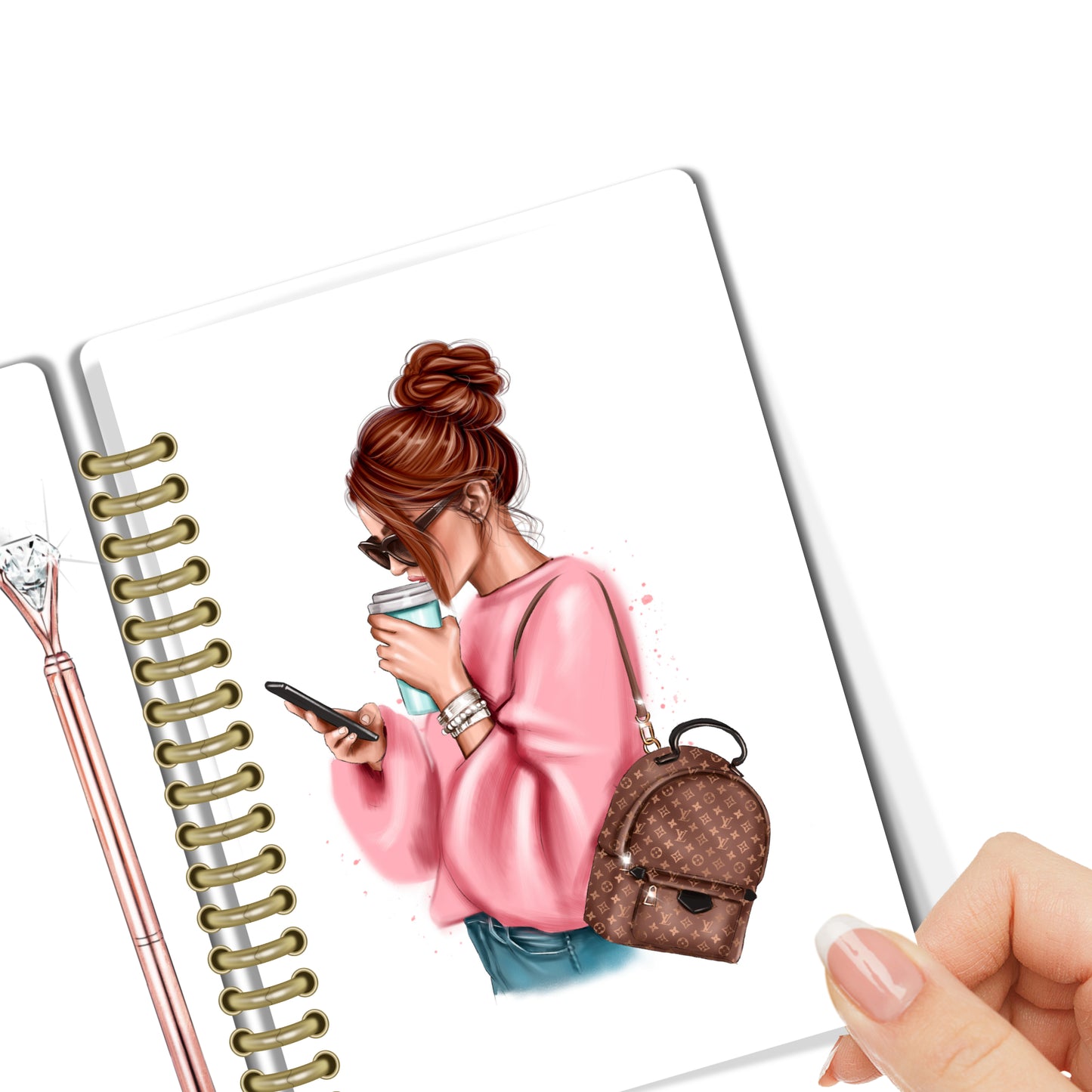 Girl with Coffee Planner Dashboard - Paperlane Planners Co