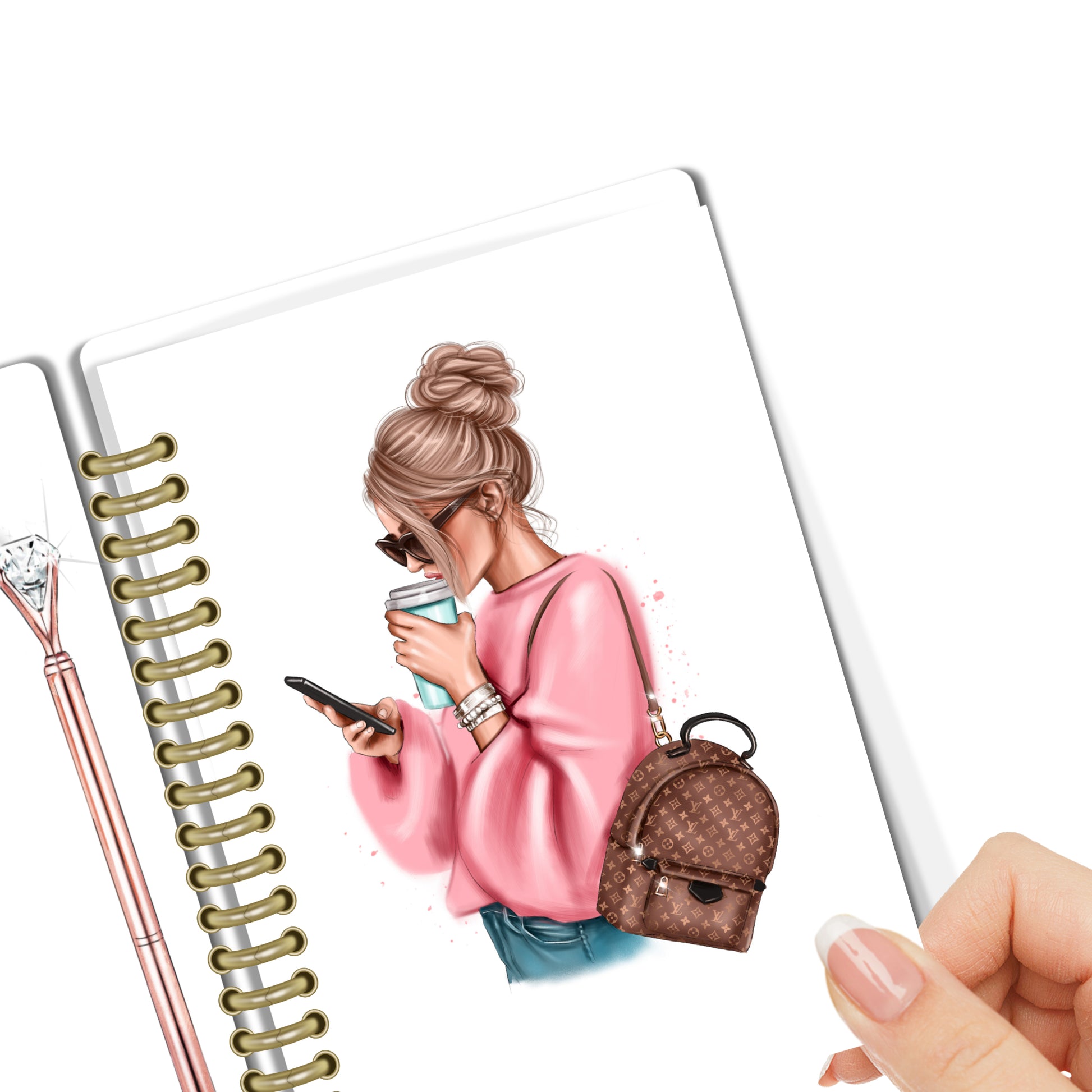 Girl with Coffee Planner Dashboard - Paperlane Planners Co