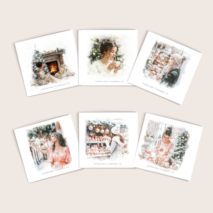 Set of six Christmas themed stickers - Paperlane Planners `Co
