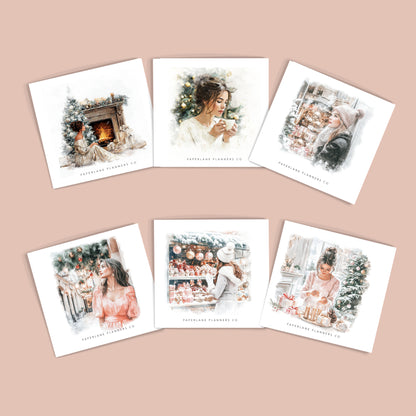 Set of six Christmas themed stickers - Paperlane Planners `Co