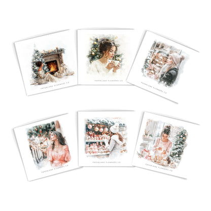 Set of six Christmas themed stickers - Paperlane Planners `Co