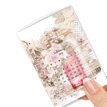 February 2026 planner dashboard with vintage-style design on a white background. Planner Dashboard | Vintage Theme | Planner Inserts | A5 A6 | Pocket Personal Planner Dashboards | Planner Dividers | HP Mini & Classic - Paperlane Planner Co