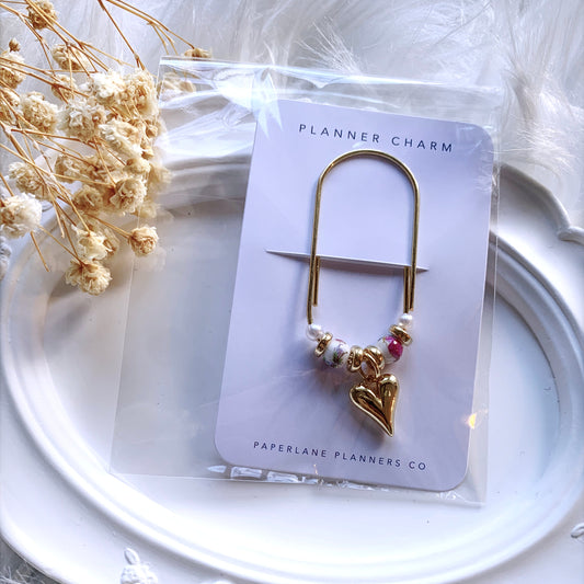 Rose bead with heart Clip