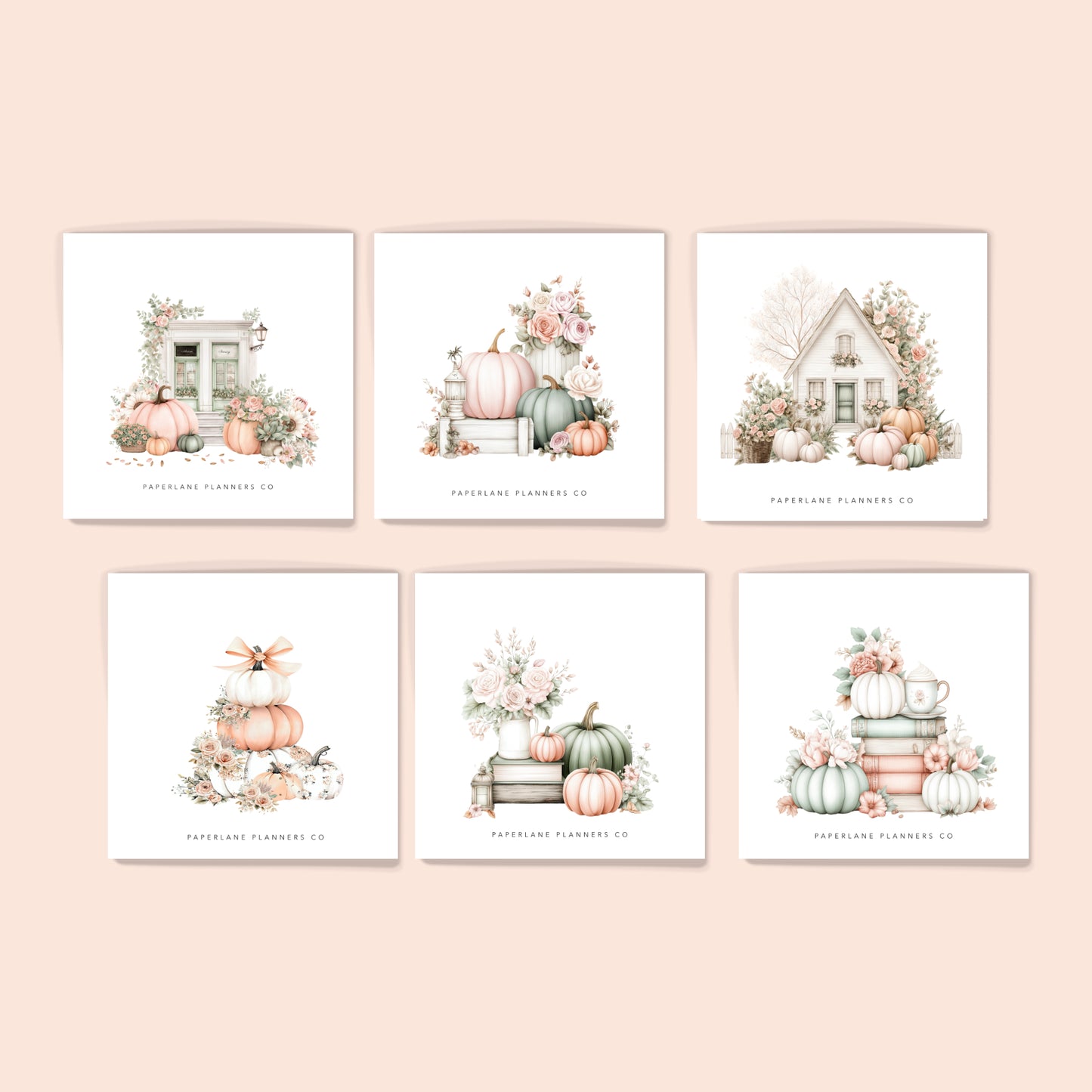 Set of six autumn-themed stickers - Paperlane Planners `Co