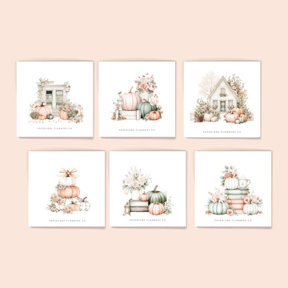 Set of six autumn-themed stickers - Paperlane Planners `Co