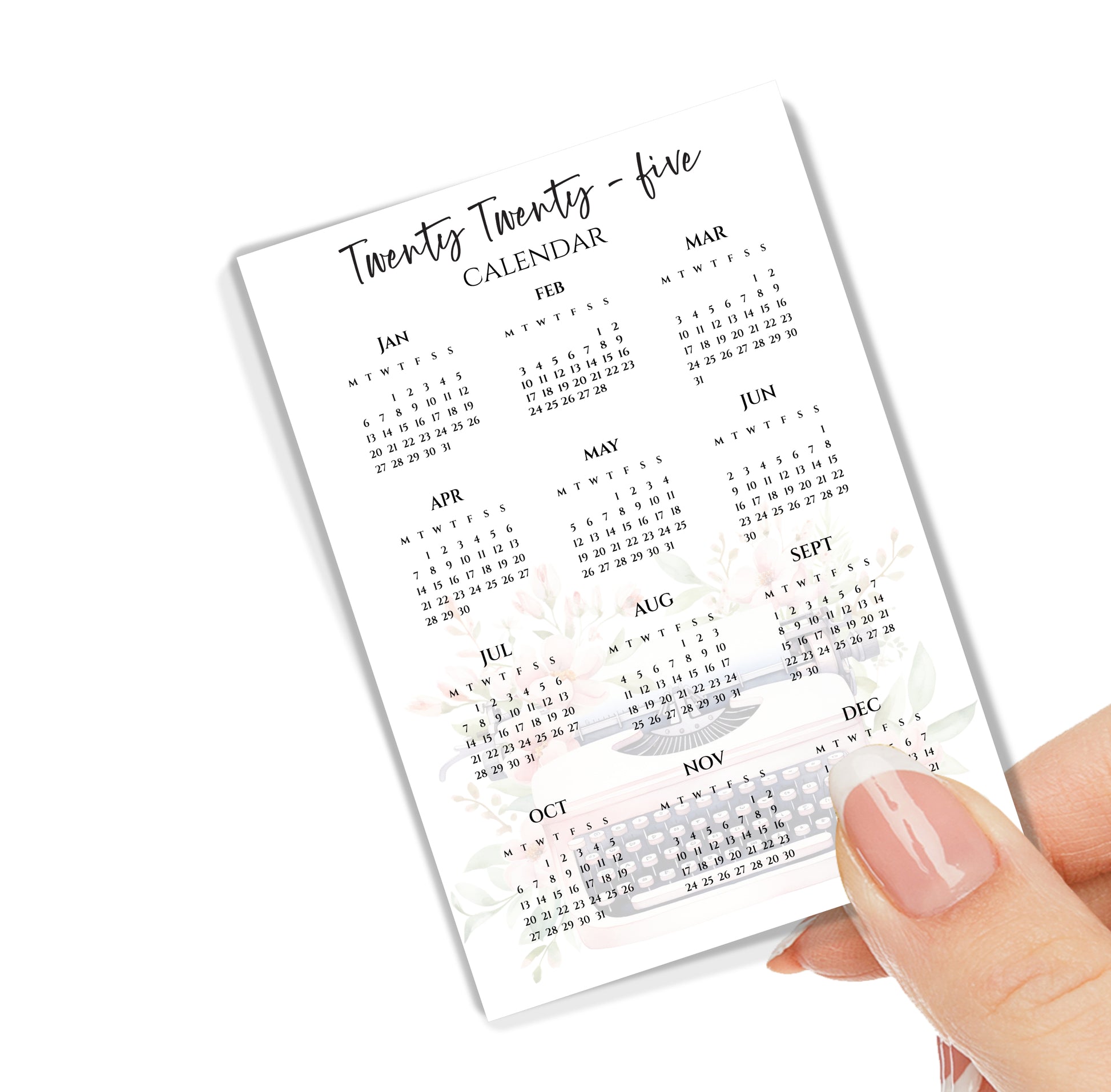 Planner Calendar Typewriter 2025 Dashboard