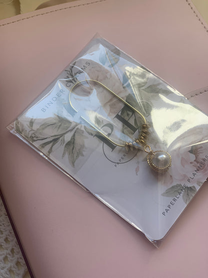 White Pearl Planner Clip