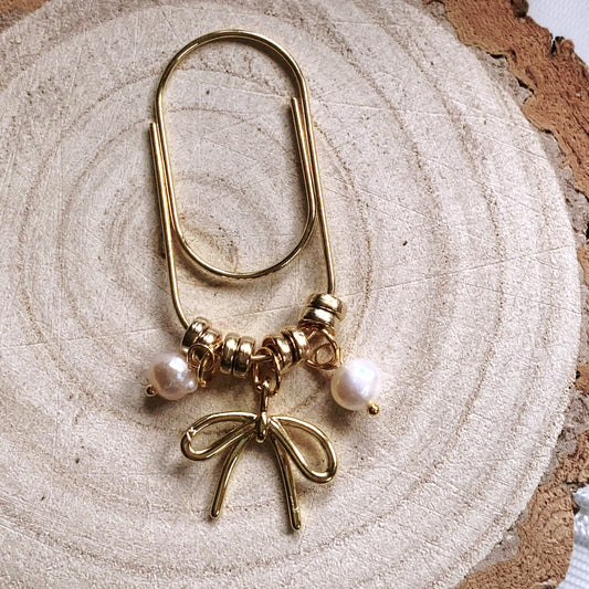 GOLD JUMBO BOW  PAPER CLIP