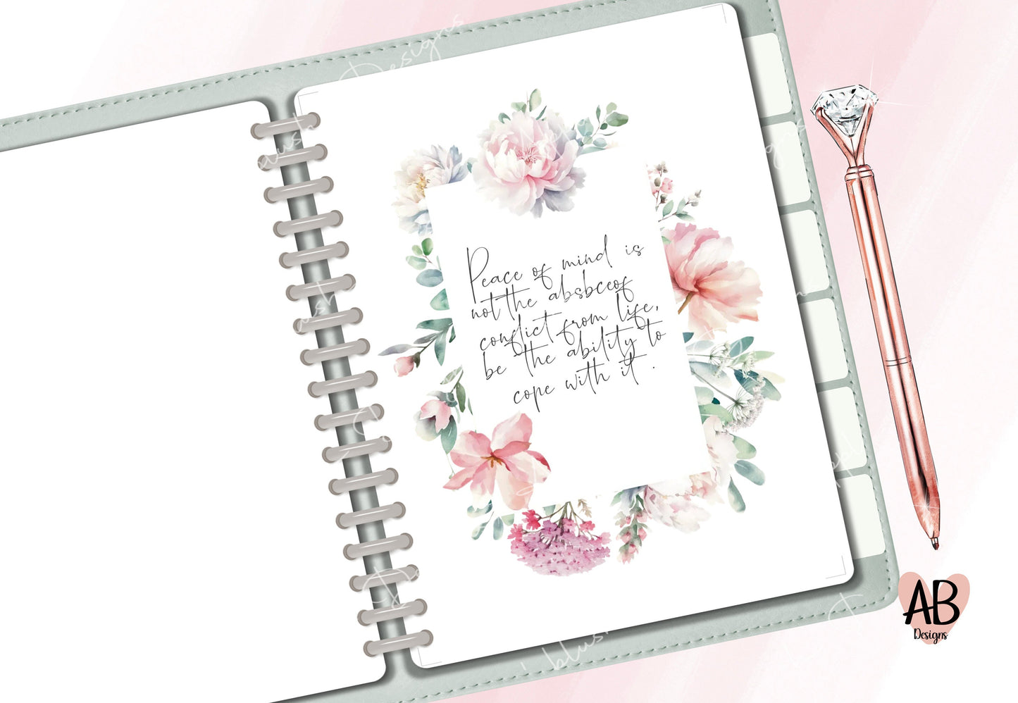 Floral Quote Planner Dashboard - Paperlane Planners Co